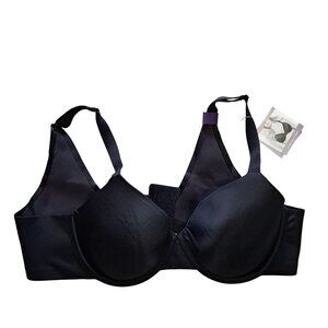 Catherines Black Underwire T-Shirt Bra 42B Full Coverage Smooth NEW Women's